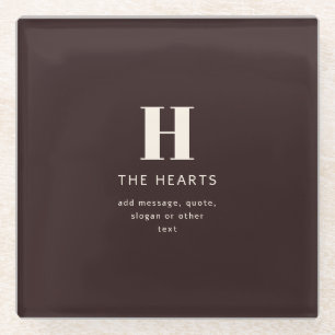 Dessous-de-verre En Verre Nom de famille ou nom d'entreprise modifiable