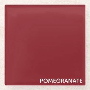 Dessous-de-verre En Verre Nom de la couleur rouge de la grenade