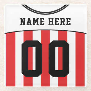Dessous-de-verre En Verre Nom et numéro Jersey Dessous de verre, Football de