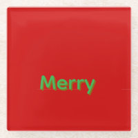 Nom vert joyeux sur fond rouge