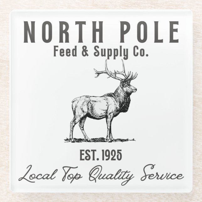 Dessous-de-verre En Verre North Pole Feed & Supply Co. (Devant)