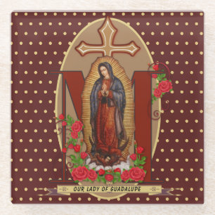 Dessous-de-verre En Verre Notre Dame de Guadalupe Père Noël Maria Vierge esp