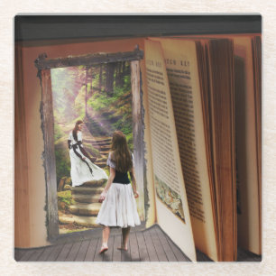 Dessous-de-verre En Verre Obtention perdue dans l'imagination tandis que