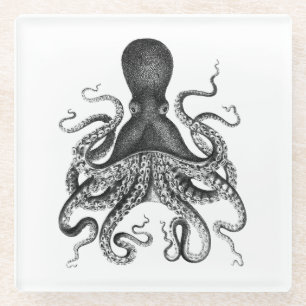 Dessous-de-verre En Verre [ Octopus Vintage ]