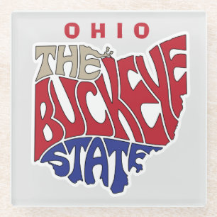 Dessous-de-verre En Verre Ohio surnom Word Art