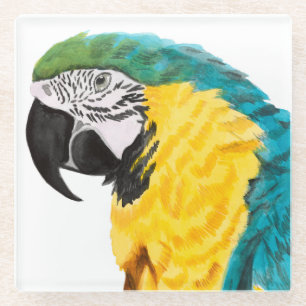 Dessous-de-verre En Verre Oiseau tropical de perroquet