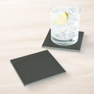 Dessous-de-verre En Verre olive noire (couleur solide)