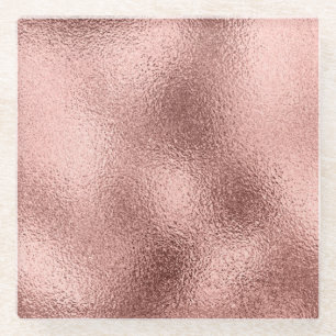 Dessous-de-verre En Verre Or rose métallisé : éclat vintage.