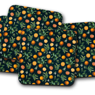 Dessous-de-verre En Verre Orange Medley Fruit Coaster Fruit Coaster Set