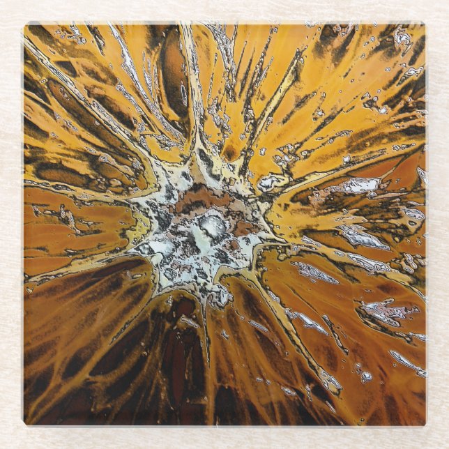 DESSOUS-DE-VERRE EN VERRE ORANGES (Devant)