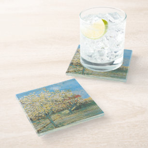 Dessous-de-verre En Verre Orchard en fleurs   Vincent van Gogh