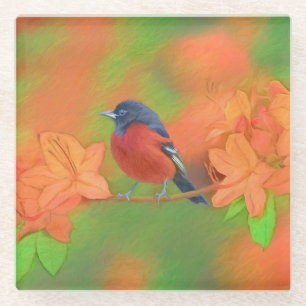 Dessous-de-verre En Verre Orchard Oriole Songbird Peinture Oiseau original