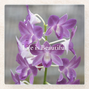 Dessous-de-verre En Verre Orchidées violettes Kauai Hawaii