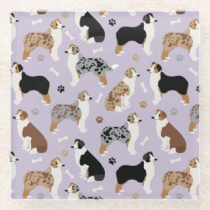 Dessous-de-verre En Verre Os et pattes des bergers australiens