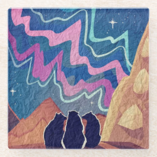 Dessous-de-verre En Verre Ours auréoles nordiques