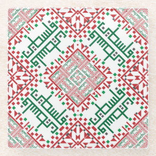 Dessous-de-verre En Verre Palestine Broderie tatreez Motif