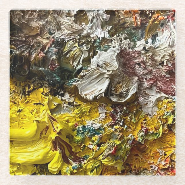 Dessous-de-verre En Verre Palette de l'artiste #1 (Devant)