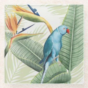 Dessous-de-verre En Verre Palmettes avec l'oiseau bleu