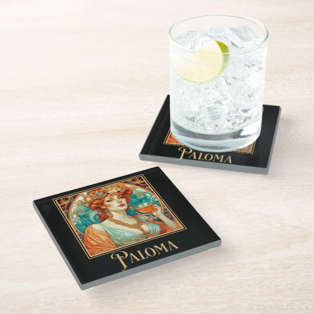 Dessous-de-verre En Verre Paloma Art nouveau (Incliné)