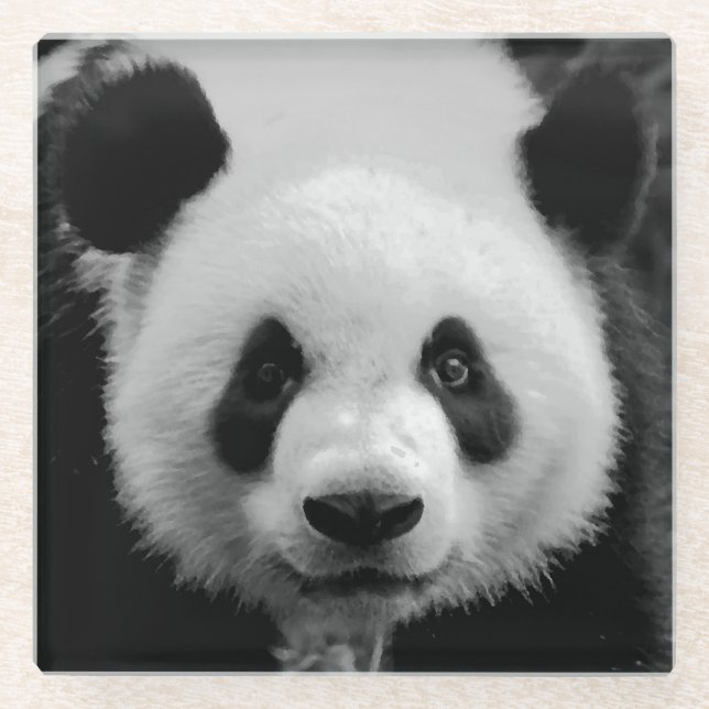 Dessous-de-verre En Verre Panda Pop Art (Devant)