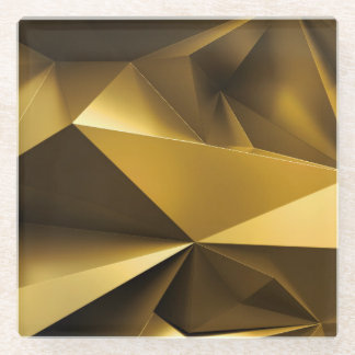 Dessous-de-verre En Verre Panorama Abstrait en cristal d'or 3D