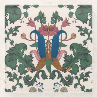 Dessous-de-verre En Verre Papier peint renaissance floral vintage.