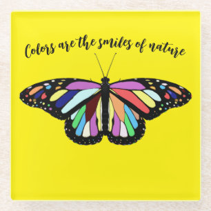 Dessous-de-verre En Verre papillon coloré 