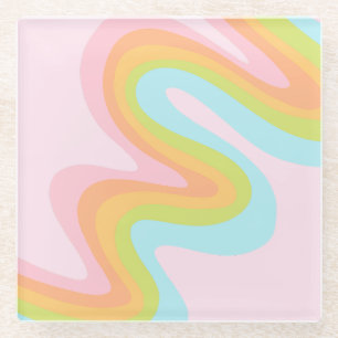 Dessous-de-verre En Verre Pâque arc-en-ciel pastel