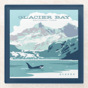 Dessous-de-verre En Verre Parc national de Glacier Bay   Orca