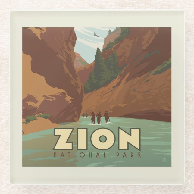 Dessous-de-verre En Verre Parc national de Zion | Les Étroits (Devant)