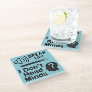 Dessous-de-verre En Verre Parlez maintenant – Je ne lis pas dans les pensées