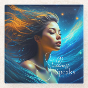 Dessous-de-verre En Verre Paroles de douceur   Méditation Art céleste