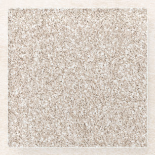 Dessous-de-verre En Verre Parties scintillant Glitz crème brillante étincela