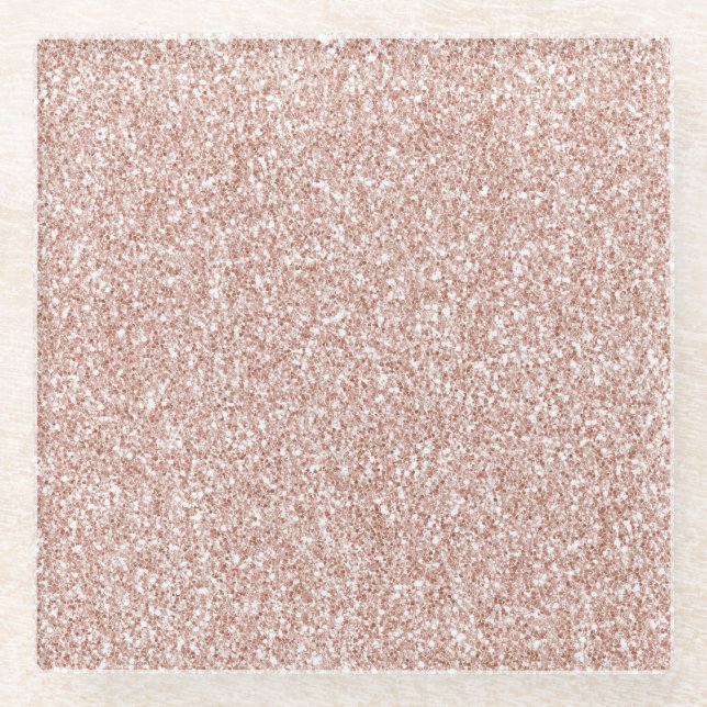 Dessous-de-verre En Verre Parties scintillant rose pâle     (Devant)