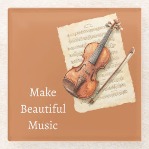 Dessous-de-verre En Verre Partition de musique pour violon