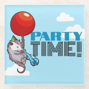 Dessous-de-verre En Verre PARTY TIME! Possum Funny Flottant Opossum