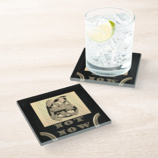 Dessous-de-verre En Verre Pas maintenant une autre fois peut-être noir avec