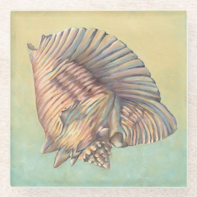 Dessous-de-verre En Verre Pastel Large Conch Shell (Devant)