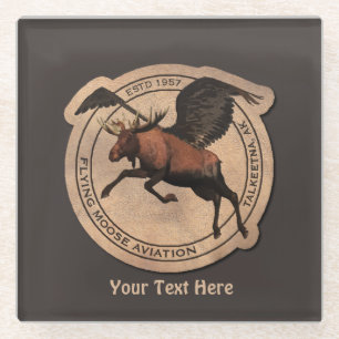 Dessous-de-verre En Verre Patch Flying Moose Aviation