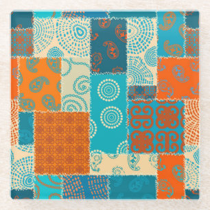 Dessous-de-verre En Verre patchwork indien, arrière - plan vintage sans soud