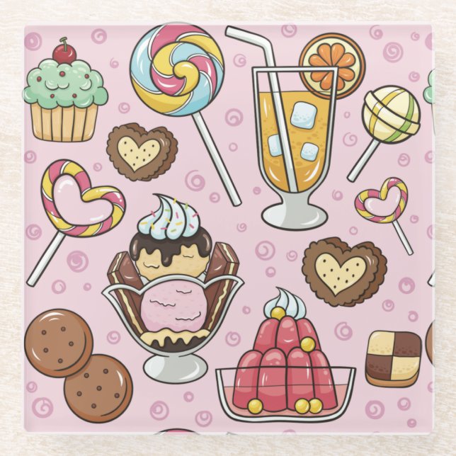 Dessous-de-verre En Verre Pâtisseries (Devant)