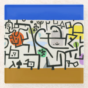 Dessous-de-verre En Verre Paul Klee Rich Harbour Expressionnisme Abstrait