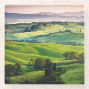 Dessous-de-verre En Verre Paysage : Sérénité Peinte Légère