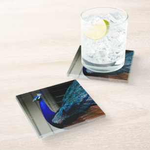 Dessous-de-verre En Verre Peacock bleu