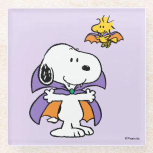Dessous-de-verre En Verre Peanuts Snoopy Woodstock Vampire Halloween