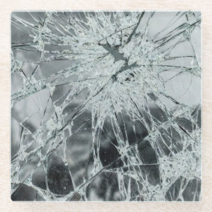 Dessous-de-verre En Verre Peinture à l'huile de surface en verre brisé (styl