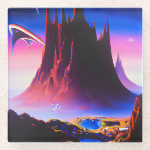 Dessous-de-verre En Verre Peinture à l'huile Dream World