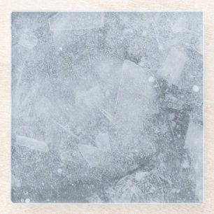 Dessous-de-verre En Verre Peinture à l'huile Surface de Glace Fendillée (Sty
