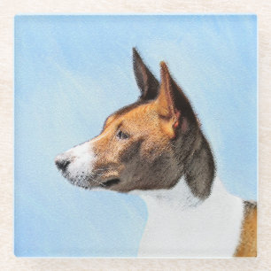 Dessous-de-verre En Verre Peinture Basenji - Belle Art Original