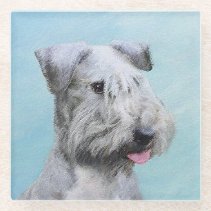 Dessous-de-verre En Verre Peinture Cesky Terrier - Cute Original Chien Art